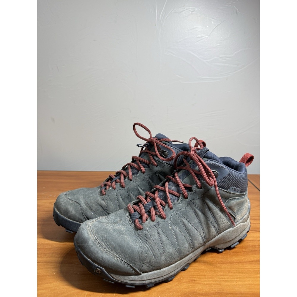 Women's Oboz Sypes Mid Leather B-Dry Waterproof Hiking Boot Slate Womens 8.5